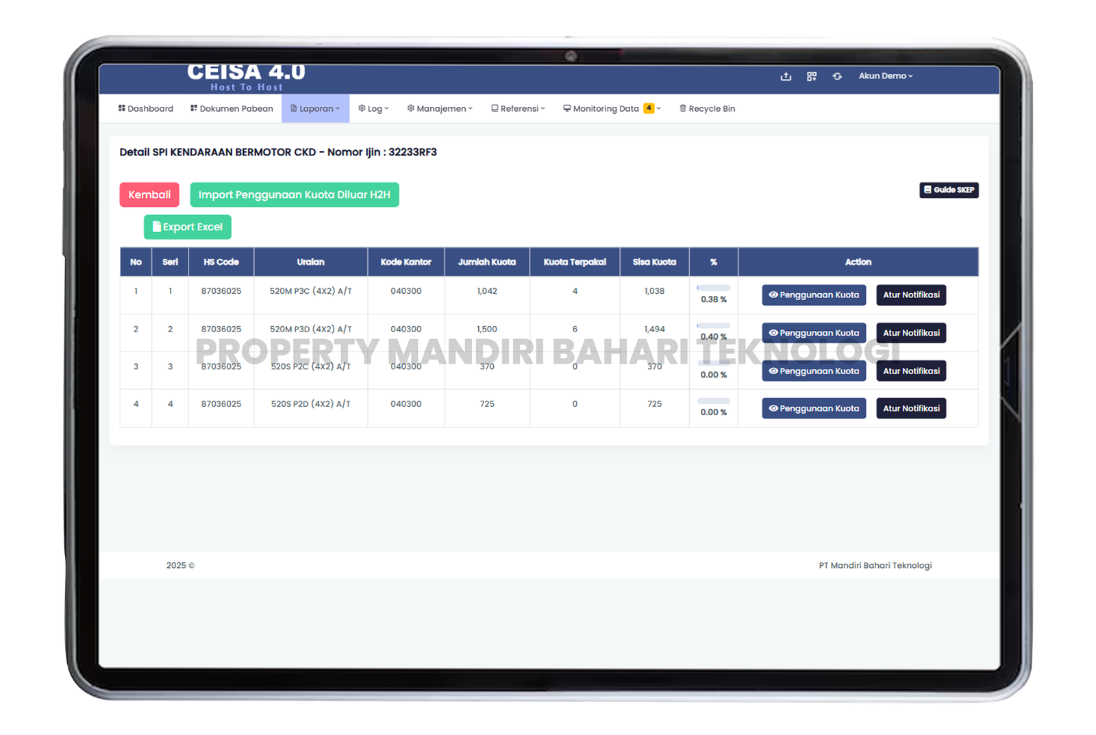 Gallery Portofolio PT Mandiri Bahari Teknologi