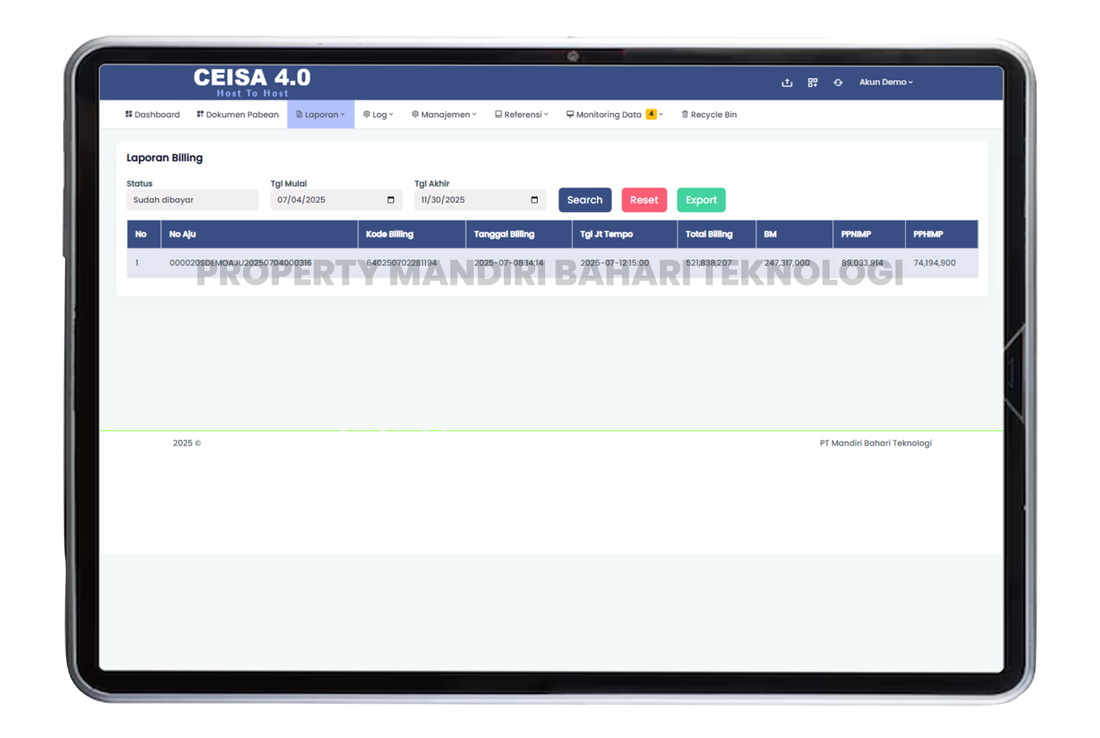 Gallery Portofolio PT Mandiri Bahari Teknologi