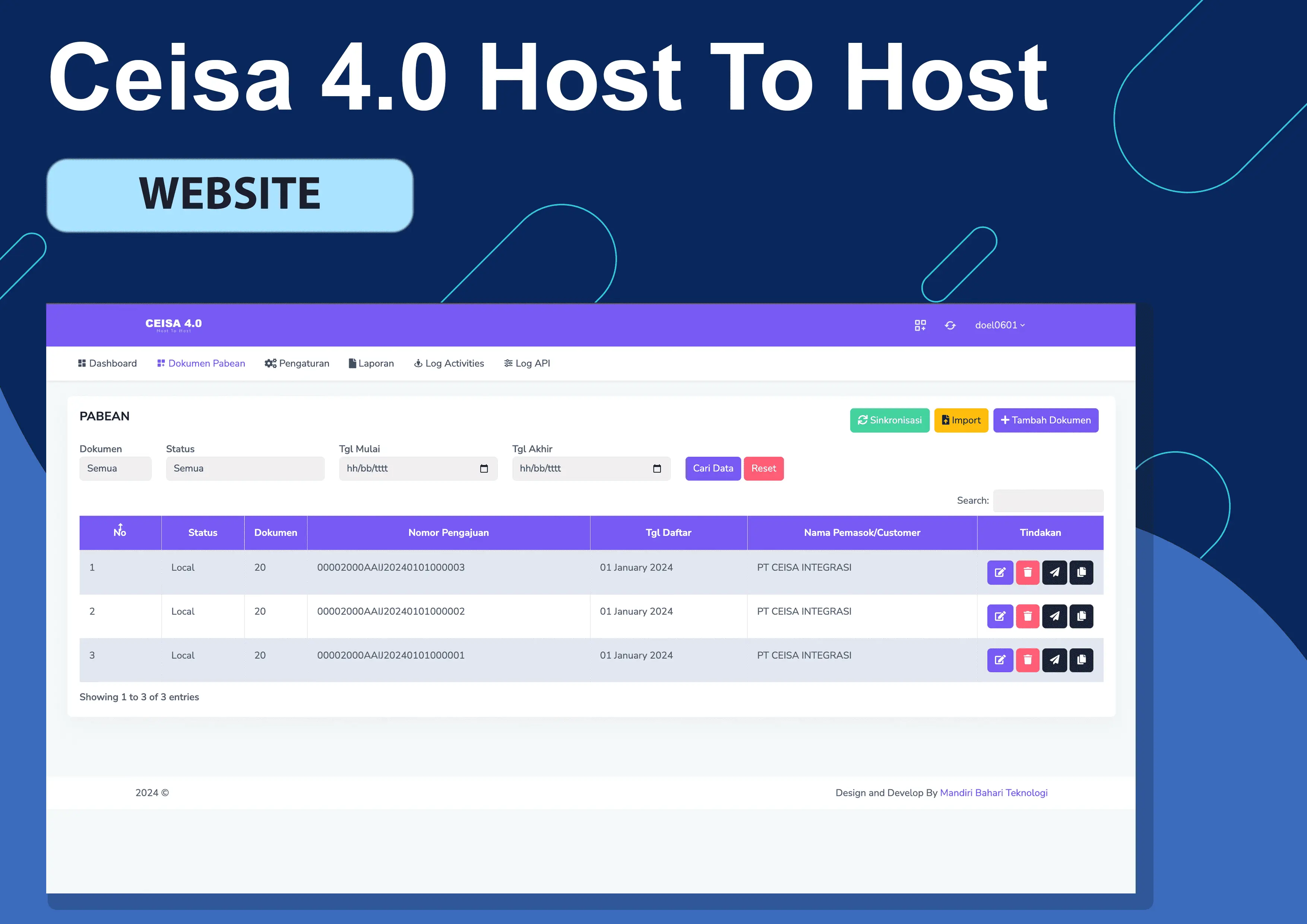 Portofolio Mandiri Bahari Teknologi - Ceisa 4.0 Host To Host